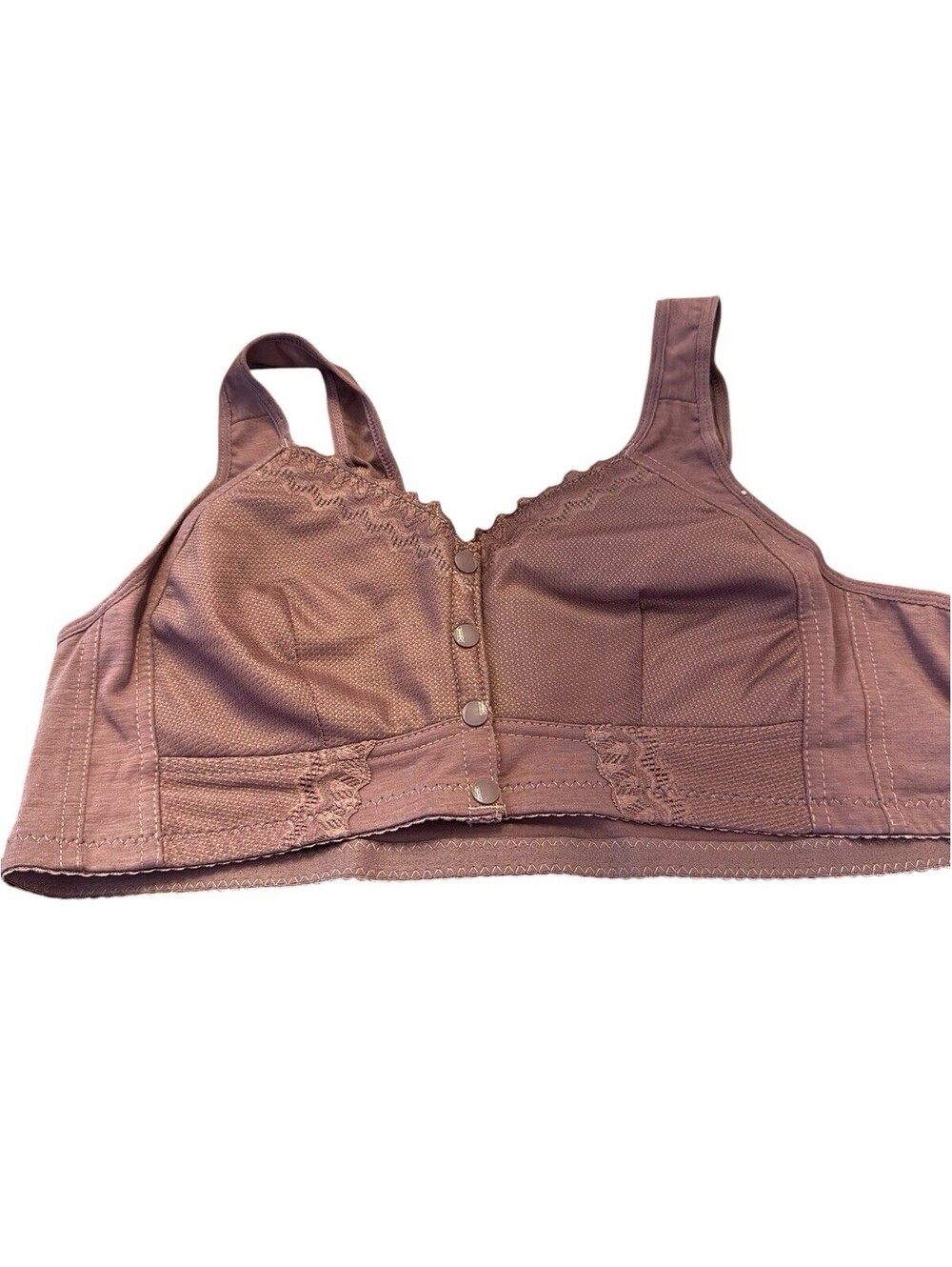 Moona Mauve Stretch Bra Size 2X Front Closure